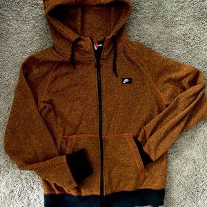 Nike burnt orange zip up hoodie small